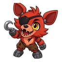 FNAF Foxy cursor: chibi Foxy with an eyepatch, sticker style