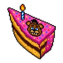 FNAF Pixel Freddy hover pointer: pixel art birthday cake