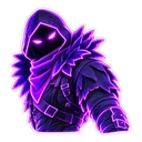 Fortnite Neon Raven cursor: Raven glowing neon purple, neon sticker style