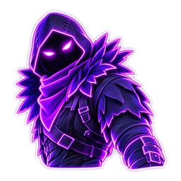 Fortnite Neon Raven cursor: Raven glowing neon purple, neon sticker style