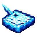Frosted Pond Pixel hover pointer: pixel art cyan ice slab with a sharp ice crystal spike pointing up-left