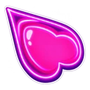 Gacha Neon hover pointer: a glowing neon heart pointing up-left