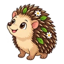 Garden Hedgehog cursor: small hedgehog, sticker style