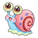 Gary the Snail cursor: Gary the Snail meowing, with sparkly eyes, sticker style