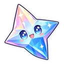 Genshin Primogem cursor: sparkling Primogem, sticker style