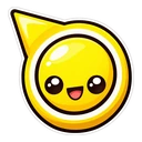 Geometry Dash Cube hover pointer: a yellow jump orb pointing up-left
