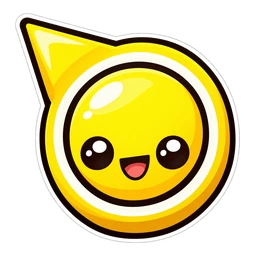 Geometry Dash Cube hover pointer: a yellow jump orb pointing up-left
