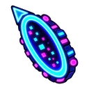 Geometry Dash Neon hover pointer: a neon portal pointing up-left