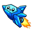 Geometry Dash Ship cursor: the ship icon in flight, sticker style