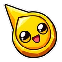 Geometry Dash Ship hover pointer: a secret coin pointing up-left