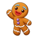 Gingy cursor: Gingy the gingerbread man, sticker style