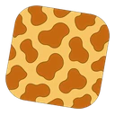 Giraffe Pattern Color cursor: rounded pale yellow tile covered in brown giraffe spots, flat style