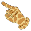 Giraffe Pattern Color hover pointer: giraffe-print gloved hand with a fuzzy cuff, index finger pointing up-left