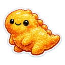Golden Dino Nugget cursor: crispy golden dinosaur-shaped nugget with black eyes, a smile and a ridged back