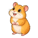 Golden Hamster cursor: golden hamster, sticker style