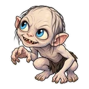 Gollum cursor: chibi Gollum, sticker style