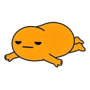Gudetama Color Pack cursor: Gudetama, an orange egg yolk with sleepy half-closed eyes, lying flat on its belly