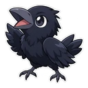 Haikyuu Karasuno cursor: the Karasuno crow emblem, sticker style