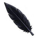 Haikyuu Karasuno hover pointer: a black crow feather pointing up-left