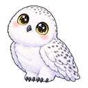 Hedwig cursor: Hedwig the snowy owl, sticker style