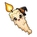 Hogwarts Halloween hover pointer: floating candle pointing up-left