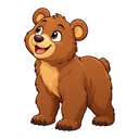 Honey Bear cursor: cheerful brown bear, sticker style