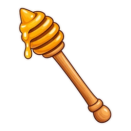 Honey Bear hover pointer: wooden honey dipper pointing up-left