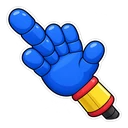 Huggy Wuggy hover pointer: blue GrabPack hand