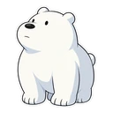 Ice Bear cursor: stoic Ice Bear, sticker style