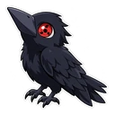 Itachi Uchiha hover pointer: a black crow pointing up-left