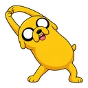 Jake the Dog cursor: Jake the Dog mid-stretch, sticker style