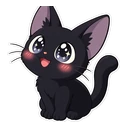 Jiji cursor: Jiji the black cat, sticker style