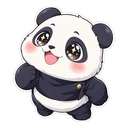 Jujutsu Kaisen Panda cursor: chibi Panda in his school uniform, sticker style