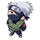 Kakashi Hatake cursor: chibi Kakashi with his mask covering his face, sticker style