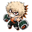 Katsuki Bakugo cursor: chibi Bakugo with an explosive grin, sticker style