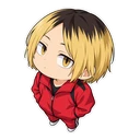 Kenma Kozume cursor: chibi Kenma in his red jacket, sticker style