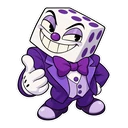 King Dice cursor: King Dice with a sly grin, sticker style