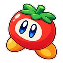Kirby Maxim Tomato cursor: shiny Maxim Tomato, sticker style
