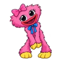 Kissy Missy cursor: chibi pink Kissy Missy with a bow, sticker style