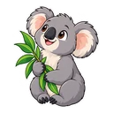 Koala Leaf cursor: relaxed koala, sticker style