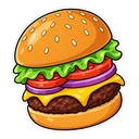Krabby Patty cursor: Krabby Patty burger, sticker style