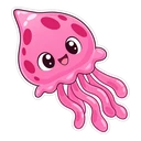 Krabby Patty hover pointer: pink jellyfish pointing up-left
