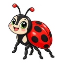 Ladybird Clover cursor: red ladybird, sticker style