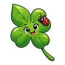 Ladybird Clover hover pointer: green clover leaf pointing up-left