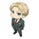 Loid Forger cursor: chibi Loid in his suit, sticker style