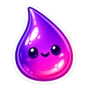 Lumina Pulse Drop cursor: glossy droplet shading from purple to hot pink with a small smiling face