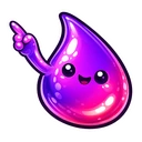 Lumina Pulse Drop hover pointer: the same purple and pink droplet raising a thin arm to point up-left
