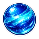 Luminous Ripple Orb cursor: glossy electric blue orb with swirling cyan ripples and white sparkles, dark outline