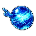Luminous Ripple Orb hover pointer: glossy blue rippling orb with a small blue hand pointing up-left