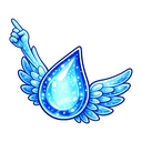 Sea Feather Guardian hover pointer: the same winged blue water droplet raising a small blue arm to point up
